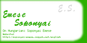 emese soponyai business card